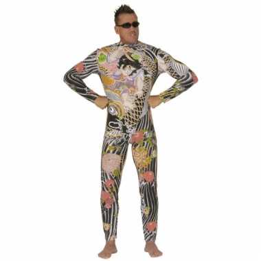 Carnavalskleding tatoo bodysuit heren online