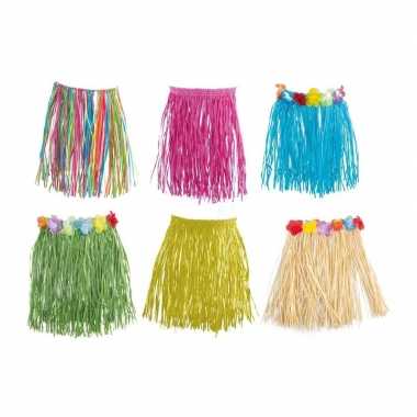 Carnavalskleding x stuks hawaii verkleed rokje zand rafia online