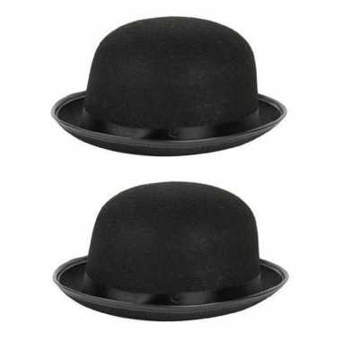 Carnavalskleding x stuks zwarte vilten bolhoeden verkleedaccessoire volwassenen online