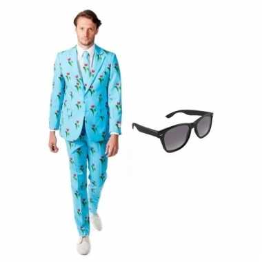 Scarnavalskleding heren tulpen print pak (xl) gratis zonnebril onlin