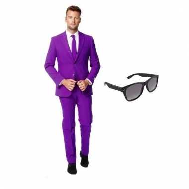 Scarnavalskleding paars heren pak (m) gratis zonnebril online