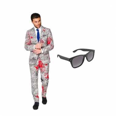 Scarnavalskleding zombie heren pak (xxxl) gratis zonnebril online