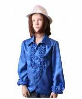 Carnavalskleding kobaltblauwe hippie blouse meisjes online