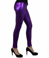 Carnavalskleding legging metallic paars online