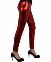 Carnavalskleding legging metallic rood online