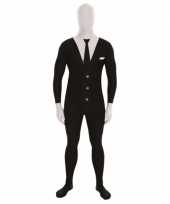 Carnavalskleding originele morphsuit businessman print zwart online