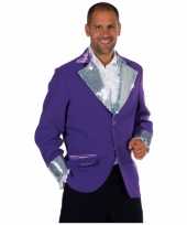 Carnavalskleding paars zilver glitter jas heren online