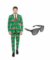 Scarnavalskleding merry christmas print heren pak xxl gratis zonnebril online